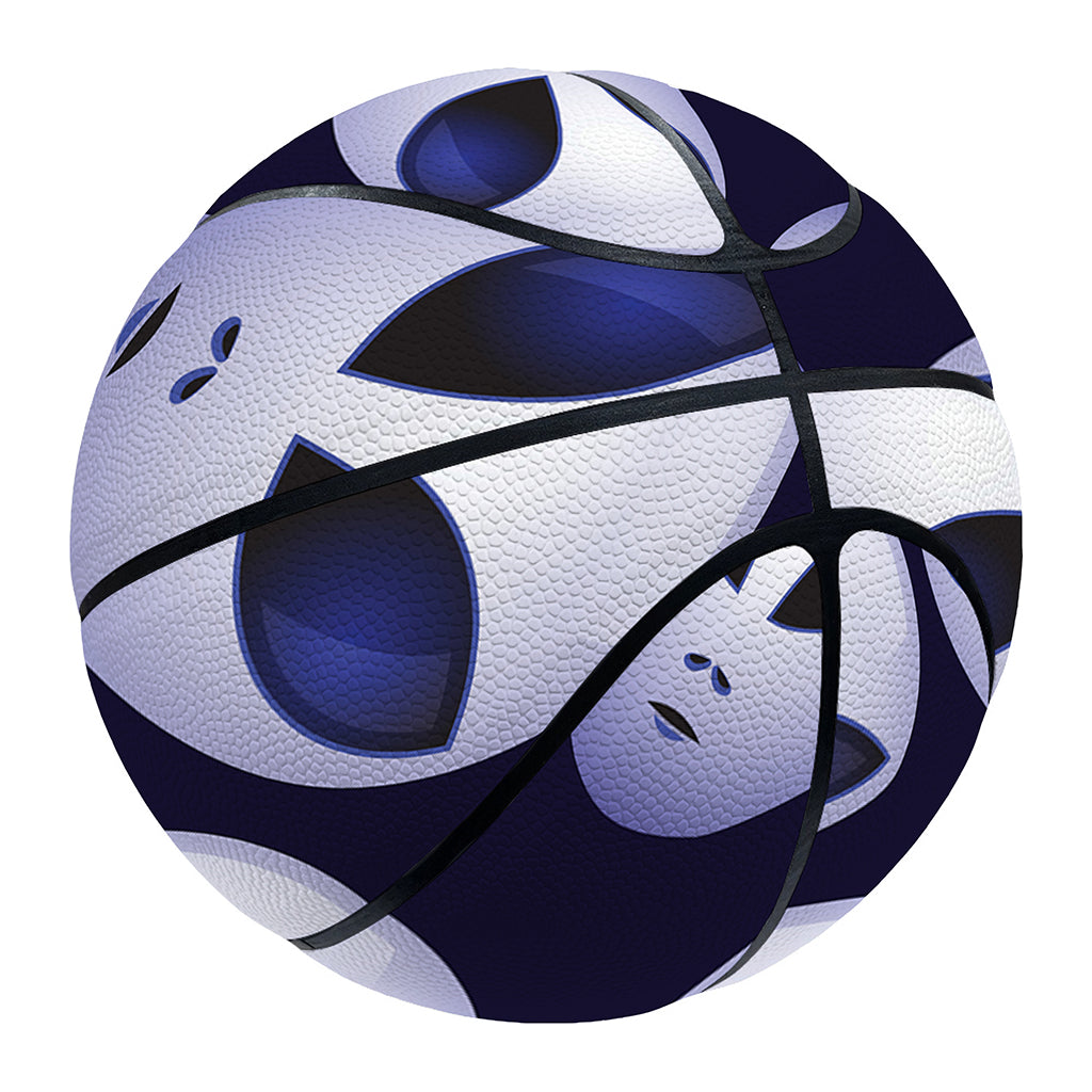Grey Alien Face Pattern Print Basketball