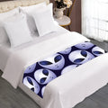 Grey Alien Face Pattern Print Bed Runner