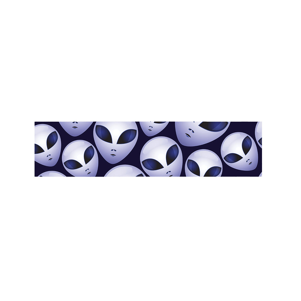 Grey Alien Face Pattern Print Bed Runner