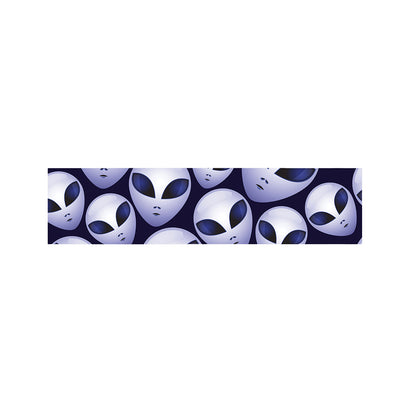 Grey Alien Face Pattern Print Bed Runner