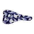 Grey Alien Face Pattern Print Bicycle Seat Cover