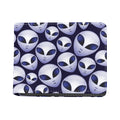 Grey Alien Face Pattern Print Bifold Wallet