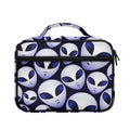 Grey Alien Face Pattern Print Briefcase Bible Bag