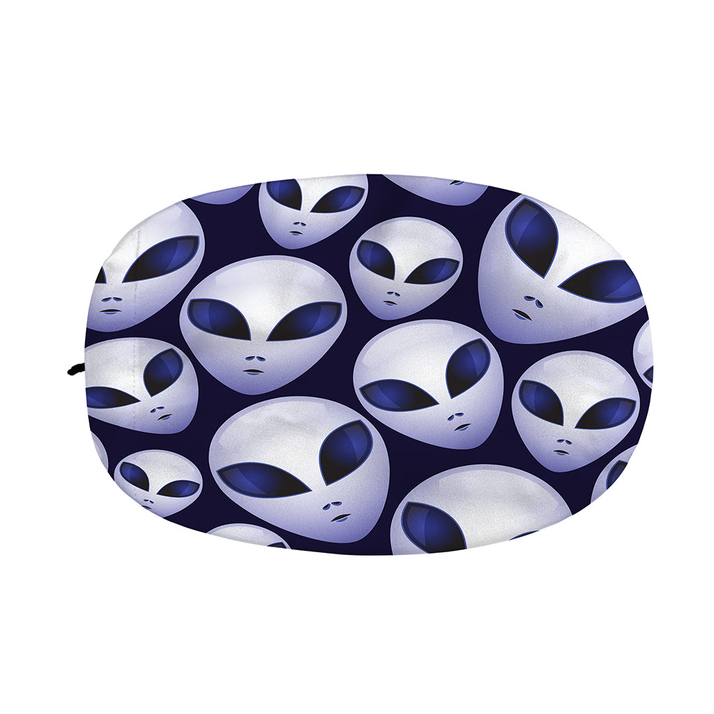 Grey Alien Face Pattern Print Car Side Mirror Covers
