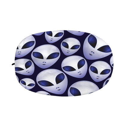 Grey Alien Face Pattern Print Car Side Mirror Covers