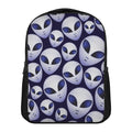 Grey Alien Face Pattern Print Casual Backpack