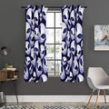 Grey Alien Face Pattern Print Grommet Curtain Panels