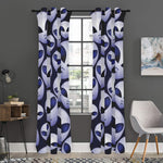 Grey Alien Face Pattern Print Curtain