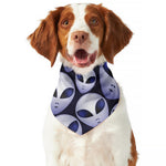 Grey Alien Face Pattern Print Dog Bandana