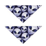 Grey Alien Face Pattern Print Dog Bandana