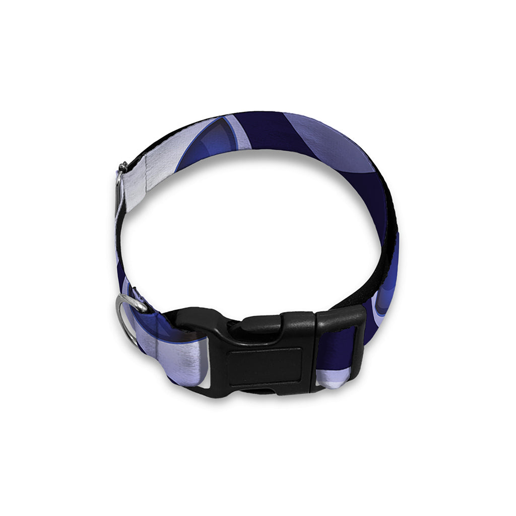Grey Alien Face Pattern Print Dog Collar