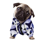 Grey Alien Face Pattern Print Dog Zip Up Hoodie