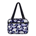 Grey Alien Face Pattern Print Double Strap Bible Bag