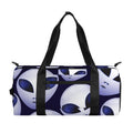 Grey Alien Face Pattern Print Gym Bag