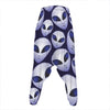 Grey Alien Face Pattern Print Hammer Pants