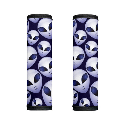 Grey Alien Face Pattern Print Handle Covers