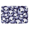 Grey Alien Face Pattern Print Indoor Door Mat