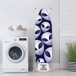 Grey Alien Face Pattern Print Ironing Board Cover