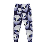 Grey Alien Face Pattern Print Jogger Pants