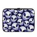 Grey Alien Face Pattern Print Laptop Sleeve