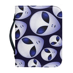 Grey Alien Face Pattern Print Leather Bible Cover