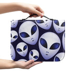 Grey Alien Face Pattern Print Leather Bible Cover