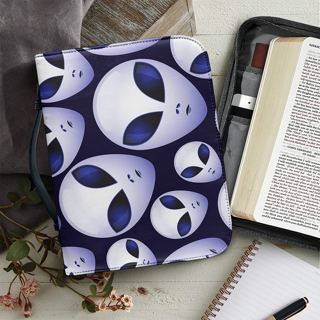 Grey Alien Face Pattern Print Leather Bible Cover – GearFrost