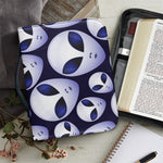 Grey Alien Face Pattern Print Leather Bible Cover