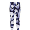 Grey Alien Face Pattern Print Men's leggings