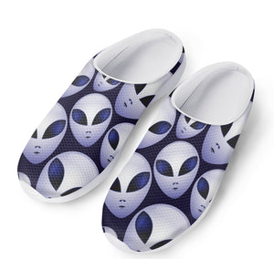 Grey Alien Face Pattern Print Mesh Casual Shoes