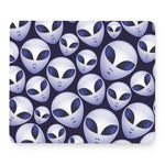 Grey Alien Face Pattern Print Mouse Pad