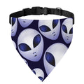 Grey Alien Face Pattern Print Over The Collar Dog Bandana