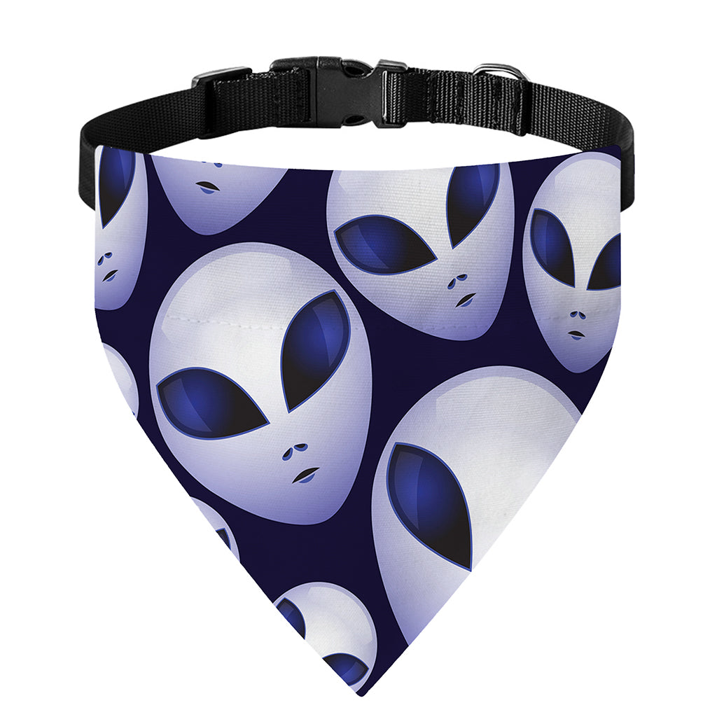 Grey Alien Face Pattern Print Over The Collar Dog Bandana