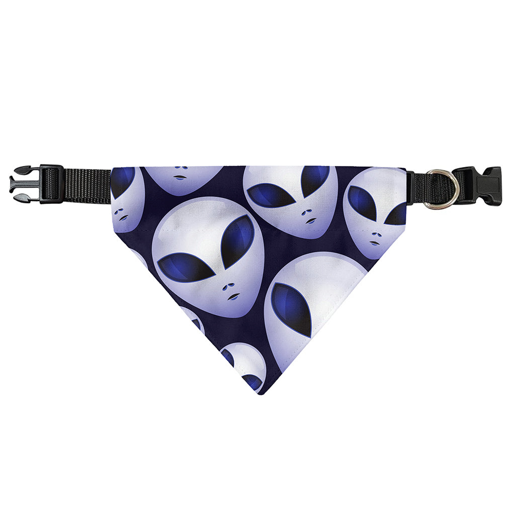 Grey Alien Face Pattern Print Over The Collar Dog Bandana