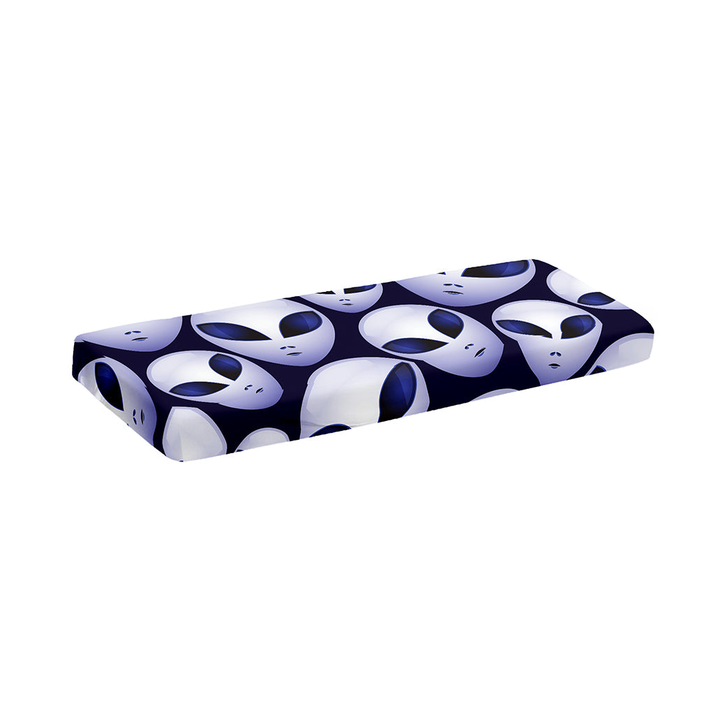 Grey Alien Face Pattern Print Piano Keyboard Cover