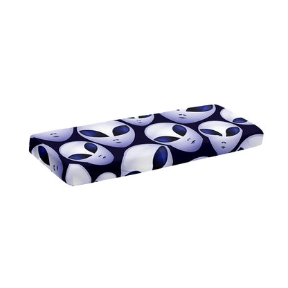 Grey Alien Face Pattern Print Piano Keyboard Cover