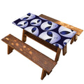 Grey Alien Face Pattern Print Picnic Table Cover