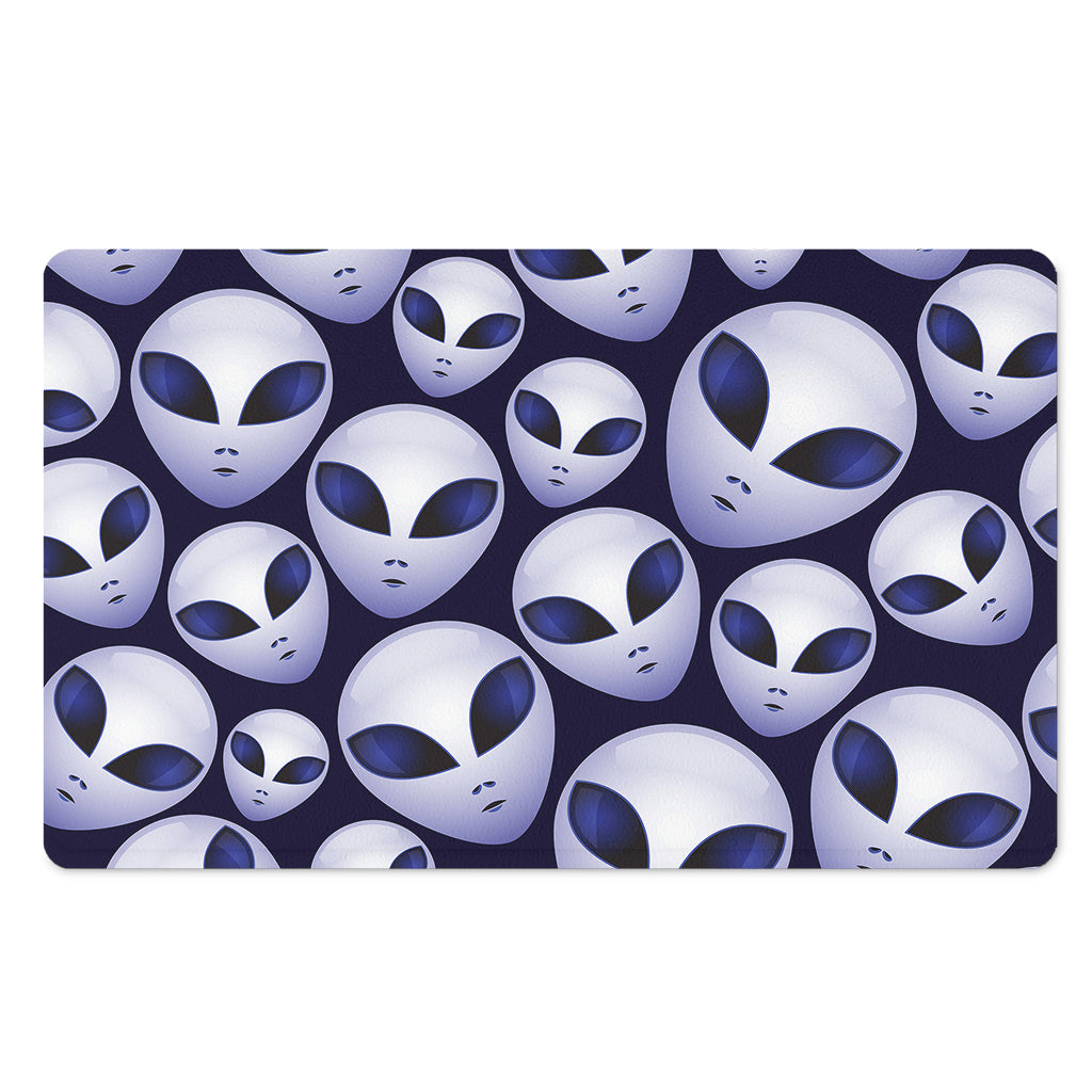 Grey Alien Face Pattern Print Polyester Doormat