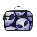 Grey Alien Face Pattern Print Portable Lunch Bag
