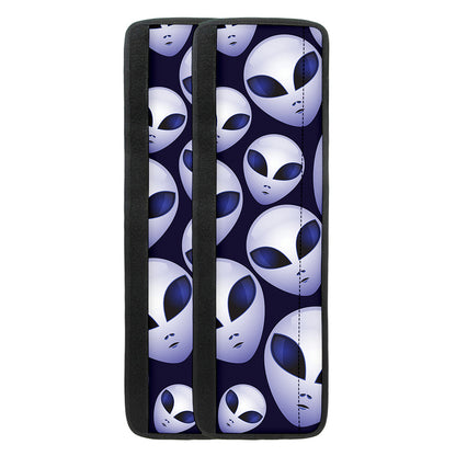 Grey Alien Face Pattern Print Refrigerator Handle Covers