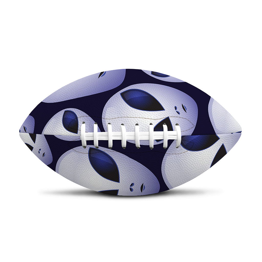 Grey Alien Face Pattern Print Rugby Ball