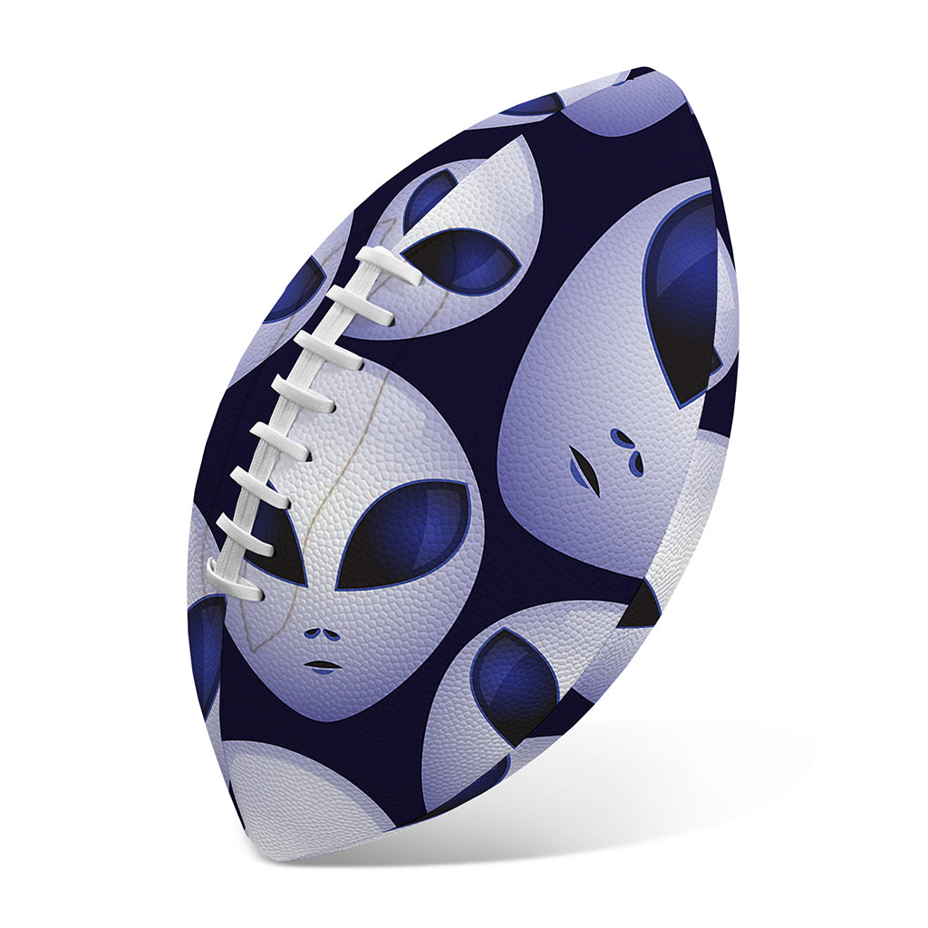 Grey Alien Face Pattern Print Rugby Ball