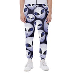 Grey Alien Face Pattern Print Scuba Joggers