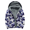 Grey Alien Face Pattern Print Sherpa Lined Zip Up Hoodie