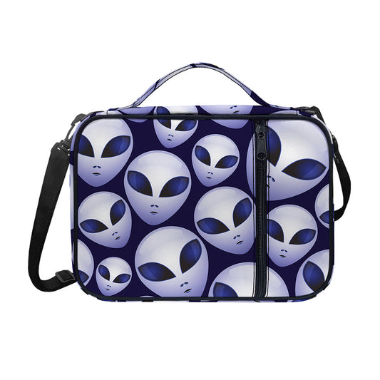 Grey Alien Face Pattern Print Shoulder Strap Bible Bag