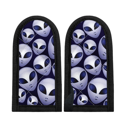 Grey Alien Face Pattern Print Skillet Handle Cover