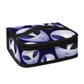 Grey Alien Face Pattern Print Small Lunch Bag