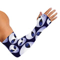Grey Alien Face Pattern Print Sun Protection Arm Sleeves