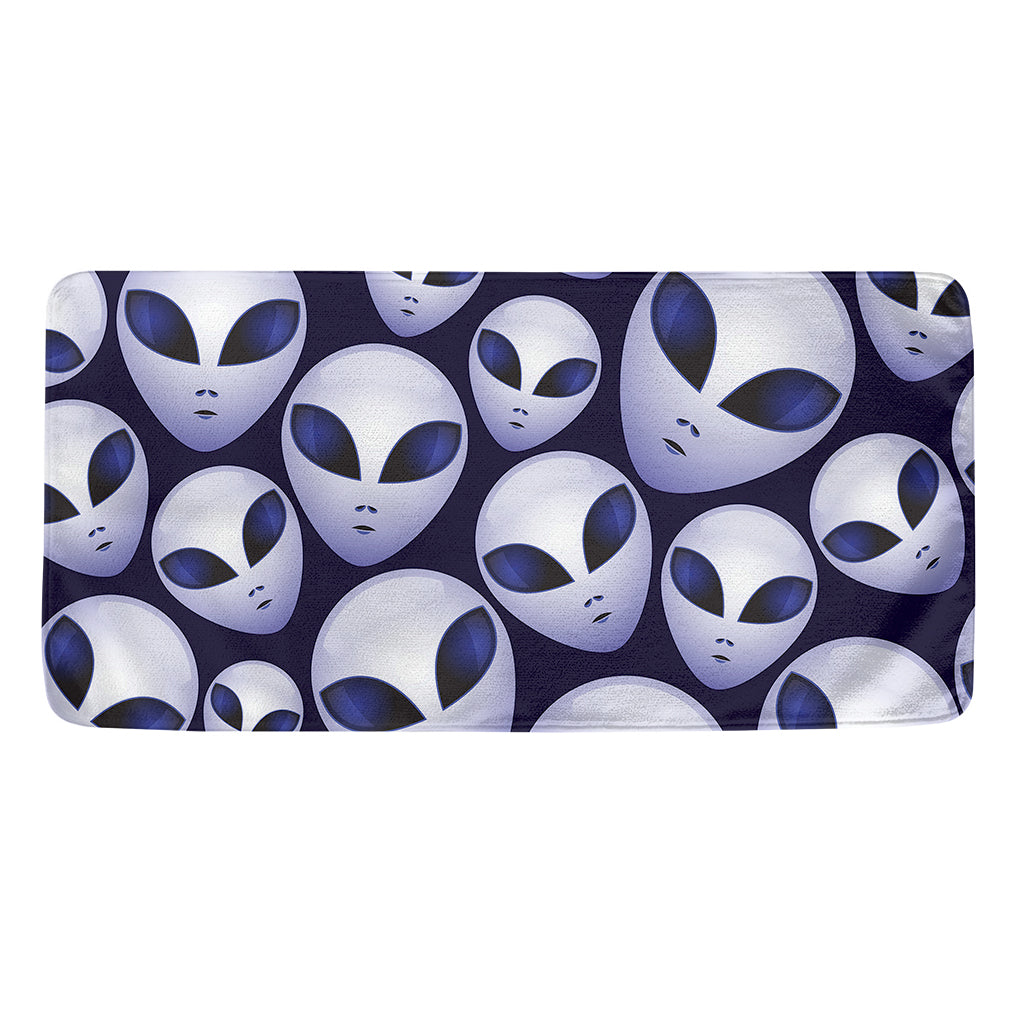 Grey Alien Face Pattern Print Towel