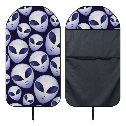 Grey Alien Face Pattern Print Waterproof Car Seat Cover